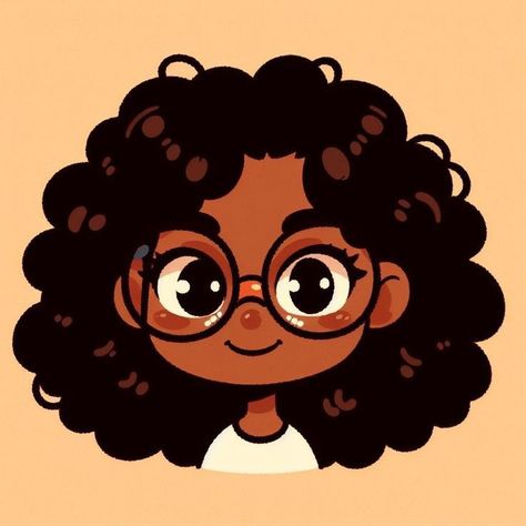 Black Cartoon Characters Drawings, Black Chibi Characters, Character Design Curly Hair, Curly Hair Girl Cartoon, Curly Hair Girl Illustration, Curly Hair Characters Cartoon, Girl With Curly Hair Drawing, Curly Hair Girl Drawing, Curly Illustration