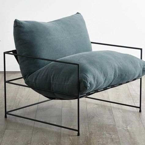 Teal Chair, Comfy Armchair, Chair Metal, Comfortable Armchair, Armchair Design, Lounge Room, Metal Chairs, Metal Furniture, Occasional Chairs