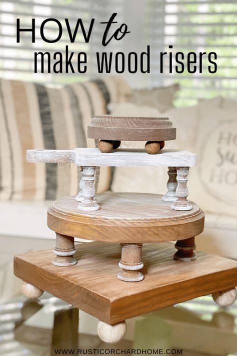 Diy Wood Riser, Wood Risers, Wood Riser, Farmhouse Crafts, Deco Nature, Paint Techniques, Scrap Wood Projects, Farmhouse Decoration, Wood Crafts Diy