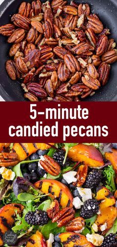 5-minute Candied Pecans! These candied pecans are super simple and easy to make. Everything is made right on the stovetop, so it's a quick recipe. Candied Pecans On Stovetop, Crunchy Candied Pecans, Candied Pecans Easy Stovetop, Candy Coated Pecans, Pecans Candied Easy, Cinnamon Pecans Recipe Easy, How To Make Candied Pecans, Orange Pecans, Pecan Candy Recipe