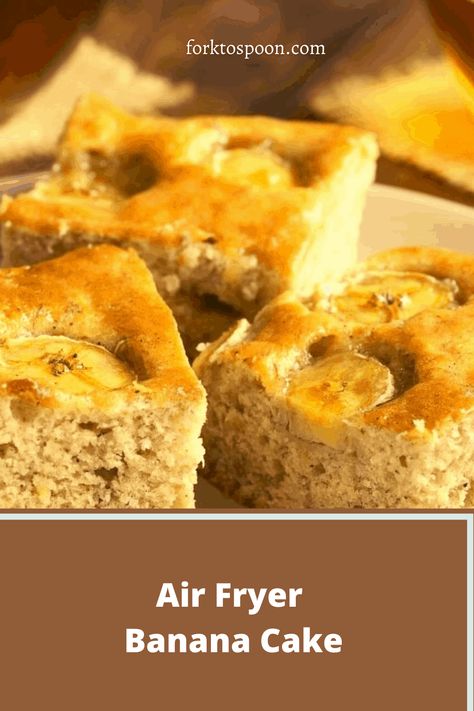 Air Fryer Banana Cake, Air Fryer Banana Recipes, Fry Ideas, Two Ingredient Cakes, The Best Banana Cake, Air Fryer Banana, Best Banana Cake, Air Fryer Cake Recipes, Oat Cake Recipes