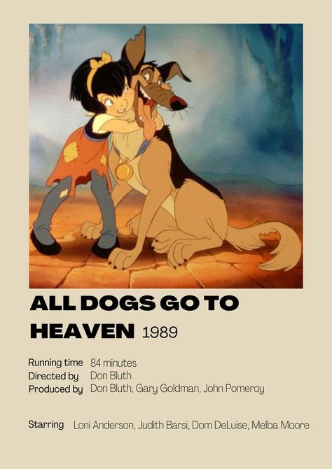 All Good Dogs Go To Heaven, Jim Carrey Movie Posters, All Dogs Go To Heaven Movie, Disney Old Movies, Disney Movies Posters, Cartoons To Watch, Poster Aesthetic Vintage, Vintage Film Aesthetic, Movie Poster Aesthetic