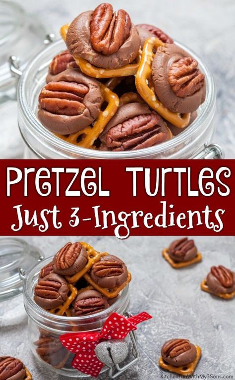 Christmas Pecans, Rolo Pretzel Turtles, Pretzel Turtles, Rolo Pretzel, Turtle Recipe, Rolo Pretzels, Turtles Candy, Christmas Pretzels, Christmas Candy Easy