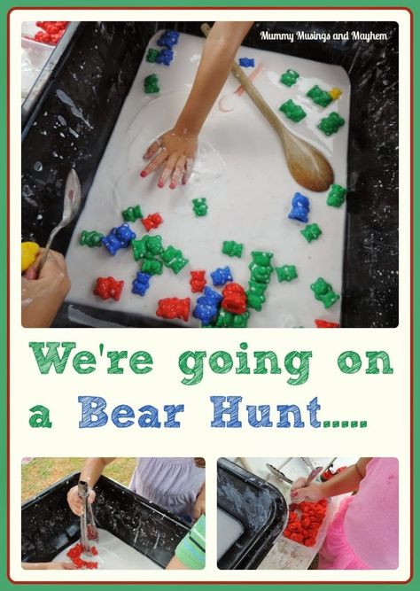 Going on a Goopy Bear Hunt..A fun sensory activity incorporating fine motor skills, cokour recognition, classification and counting. Mummy Musings and Mayhem Going On A Bear Hunt, Counting Bears, Bear Hunt, Sensory Bags, Family Day Care, Preschool Centers, Motor Development, Sensory Activity, Daycare Ideas