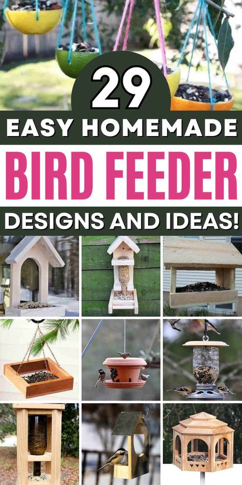 This article provides 29+ DIY bird feeder ideas using recycled materials like plastic bottles and flower pots, and unique designs with teacups and mason jars. How To Build Bird Feeders, Bird Feeders Diy Wooden Plans, Easy Bird Feeders Diy, Diy Large Bird Feeder, Bird Feeder Ideas Diy, Covered Bird Feeder Station Ideas, Winter Bird Feeders Diy, Bird Feeder Plans Free, Hummingbird Feeder Hanging Ideas