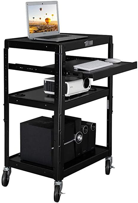 Amazon.com : TUFFIOM AV Presentation Cart for Video Projector Laptop Computer, Mobile Workstation Utility Media Cart for School Classroom Office, Rolling Storage Stand with Keyboard Shelf : Office Products Av Carts, Computer Cart, Keyboard Shelf, Shelf Office, Mobile Workstation, Computer Workstation, Rolling Storage, Storage Stand, Video Projector