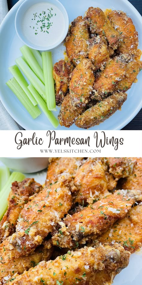 Panko Chicken Wings, Fried Chicken Wings Recipe Crispy, Oven Fried Wings, Wings Recipe Crispy, Parmesan Garlic Wings, Fried Wings Recipe, Pan Fried Chicken Wings, Wing Flavors, Chicken Wing Flavors