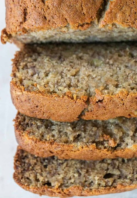 This banana bread recipe is incredibly moist and absolutely delicious! It's buttery and made with super ripe bananas and spices giving it the ultimate flavor. It's our favorite banana bread recipe of all time. #BananaBread #Bread #Bananas #BananaBreadRecipe #BrunchRecipes #BananaLoaf Super Moist Banana Bread Recipe, The Best Banana Bread Recipe, Super Moist Banana Bread, Best Banana Bread Recipe, The Best Banana Bread, Banana Bread Recipe Moist, Homemade Banana Bread, Moist Banana Bread, Easy Banana Bread Recipe