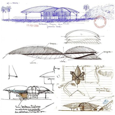 Leaf House in Brazil by Mareines   Patalano Arquitetura | HomeDSGN Biomimicry Architecture, Romantic Interior, Tropical House Design, Architecture Drawing Plan, Concept Models Architecture, Cool Tree Houses, Plans Architecture, Architecture Design Sketch, Architecture Concept Drawings