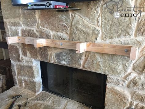 Stone Fireplace Mantle, Build Fireplace, Mantel Installation, Diy Stone Fireplace, Diy Mantle, Diy Fireplace Mantle, Stone Mantle, Diy Fireplace Mantel, Diy Mantel