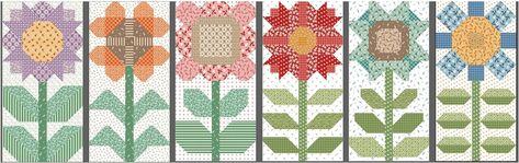 Amazon.com: Prairie Quilt Seeds Flower No. 1-6 Pattern Set by Lori Holt : Arts, Crafts & Sewing Prairie Flower Quilt, Flower Quilt Blocks, Flower Quilt Block, Caswell Quilt, Prairie Quilt, Prairie Flower, Two Color Quilts, Bee In My Bonnet, Lori Holt