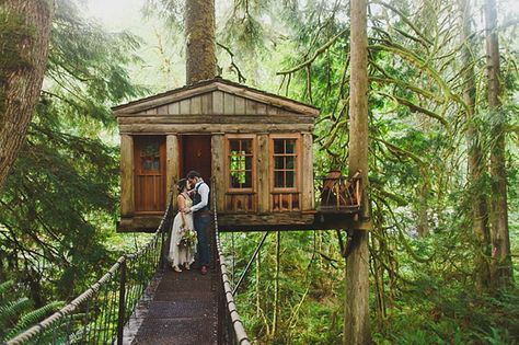 Golden Age Treehouse Wedding Pirate Hideout, Treehouse Point Wedding, Sky Pirate, Treehouse Wedding, Treehouse Point, Forest Wedding Venue, Treehouse Masters, Seattle Wedding Venues, Wildflowers Photography