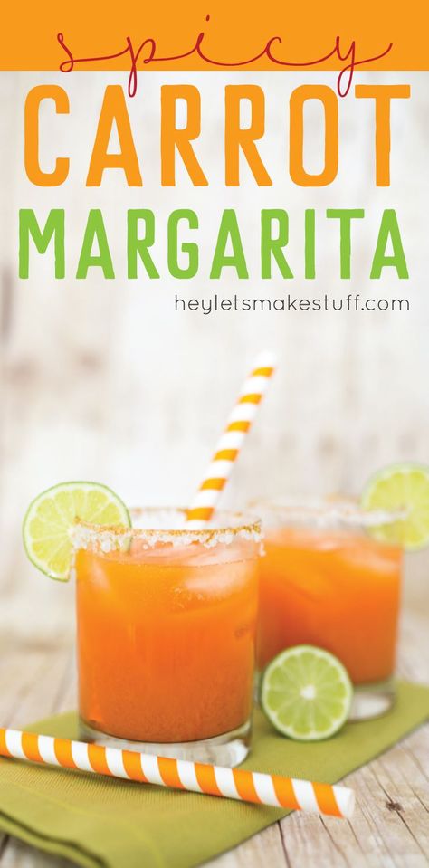 A carrot margarita? Yes! Take a plain jane margarita and spice it up -- this zesty carrot margarita has a ton of personality and is perfect for Cinco de Mayo and other fun parties. Carrot Margarita, Unique Margarita Recipes, Easter Cocktails, Mexican Food Dishes, Spicy Carrots, Margarita Salt, Margarita Ingredients, Medicinal Herb, Amazing Appetizers