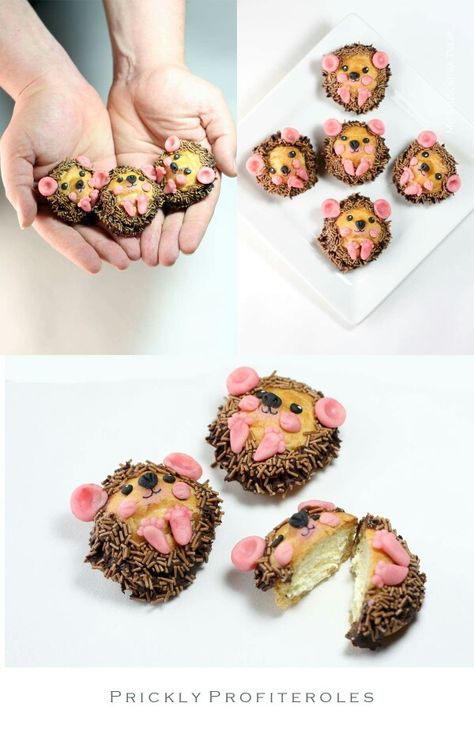 Hedgehog Cupcake, Hedgehog Cookies, Hedgehog Cake, Decorações Com Comidas, Animal Cupcakes, Animal Cakes, Fondant Figures, Fun Cupcakes, Hedgehogs