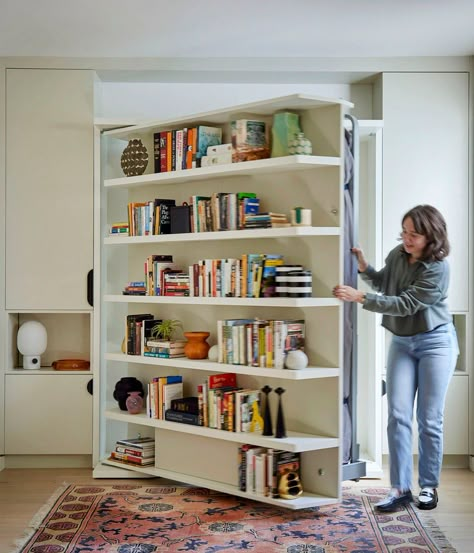 Cool Murphy Bed Ideas, Murphy Bed And Closet, Murphy Bed With Bookshelf, Pull Down Bed Guest Bedrooms, Murphy Bed Front Ideas, Basement Murphy Bed Ideas, Pull Down Bed From Wall, Small Office With Murphy Bed, Murphy Bed With Bookshelves