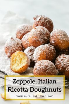 These Zeppole are the most incredibly easy Italian ricotta doughnuts you'll ever make. It's a recipe you'll turn to over and over again for the most light and fluffy fritter to enjoy on your favourite holiday. Ricotta Doughnuts Recipe, Easy Zeppole Recipe, Zeppoli Recipe, Recipe Using Ricotta, Doughnuts Easy, Zeppole Recipe, Ricotta Recipe, Italian Cookie Recipes, Italian Recipes Dessert