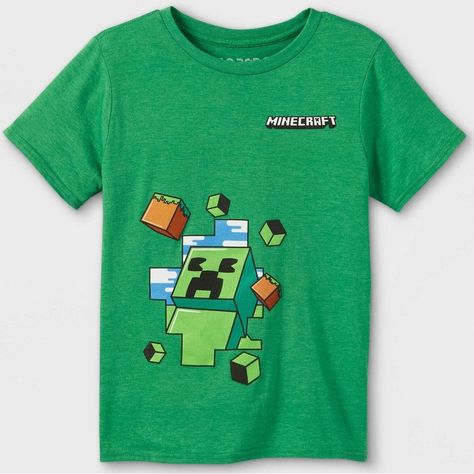 From Gaming Marathons To Spending Time Reading Up On His Favorite Pastime, Your Gamer Dude Will Be Ready For Another Exciting Day In This Minecraft Creeper Short-Sleeve Graphic T-Shirt. Cut In A Standard Silhouette And Crafted From A Soft Fabric Blend, This Boys' Short-Sleeve T-Shirt Bring Cool Comfort To All His Activities. In A Green Hue, It Features An Illustration Of Creeper With Minecraft Bricks On The Front And The Print's Anterior Side At The Back For A Fun Look. A Great Piece That Coordi Minecraft Shirts, Minecraft Tshirt, Heart Tee Shirt, T Shirt Cut, Pride Tees, Star Wars Shirts, Marathons, Zip Up Hoodies, Boys Top