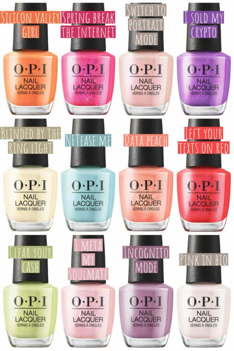 Spring 2024 Nail Colors Trends Opi, Opi Spring 2024 Collection, Opi Spring 2024, Opi Spring Colors, Nail Polish Colors Opi, Opi Gel Nail Polish Colors, New Opi Colors, Opi Spring 2023, Nails Fresh