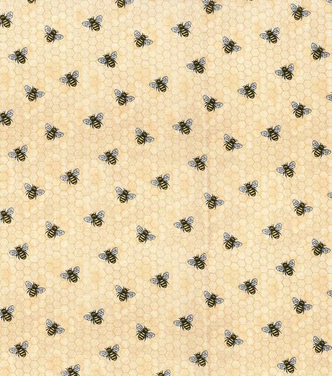 Fabric Traditions Honeycomb Bees Novelty Metallic Cotton Fabric | JOANN Viking Sewing, Joanns Fabric And Crafts, Ear Loop, Metallic Accents, Honey Bee, Craft Stores, Fabric Patterns, Honeycomb, Sewing Projects