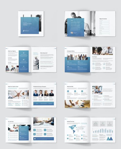 Square Company Profile Design, Company Booklet, Booklet Design Layout, Company Brochure Design, Square Template, Business Web Design, Brochure Design Layout, Brochure Inspiration, Square Brochures