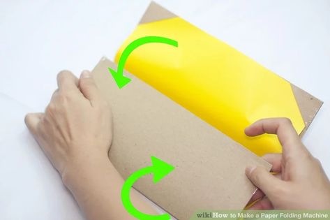 How to Make a Paper Folding Machine: 11 Steps (with Pictures) Homemade Paper, Folding Machine, Scotch Tape, Make Paper, A Pen, Paper Folding, File Folder, How To Make Paper, How To Make Your