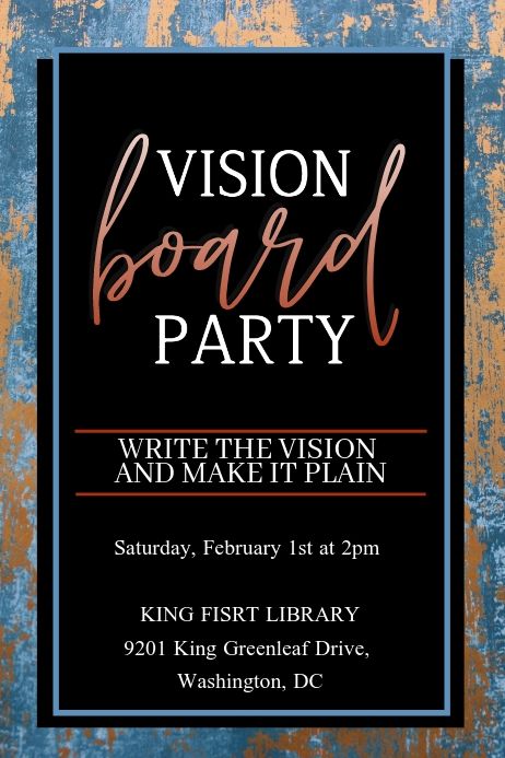 Vision Board Party Vision Board Poster, Vision Board Workshop, Write The Vision, Business Vision Board, Vision Board Printables, Board Party, Vision Board Party, Vision Board Pictures, Promotional Flyers