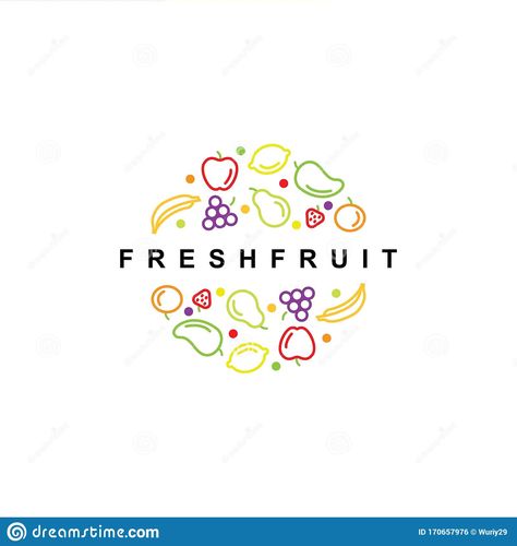 Fruit Logo Design Ideas Creative, Fruit Shop Logo, Smoothie Logo, Fruit Juice Brands, Fruit Logo Design Ideas, Food Symbol, 写真 レイアウト, Fruit Logo Design, Fruit Logo