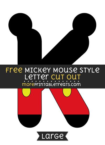 Free Mickey Mouse Style Letter K Cut Out - Large size printable Mickey Mouse Alphabet Letters, Disney Font Alphabet, Free Mickey Mouse Printables, Bead Alphabet, Alphabet Disney, Daycare Projects, Mickey Mouse Printables, Cricut Patterns, Disney Letters