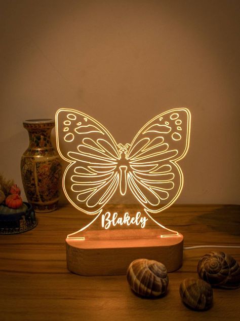 Custom Butterfly Night Light as Birthday Gift for Kids - Toddler Gift - Nursery Decor - Personalized Birthday Gift for Baby Girl - Kids Room Gift For Baby Girl, Toddler Gift, Butterfly Gifts, Happy Birthday Gifts, Crystal Light, Birthday Gifts For Kids, Personalized Birthday Gifts, Gift For Kids