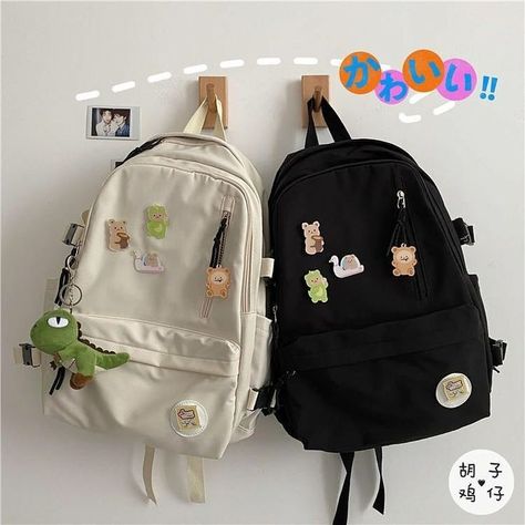 Aesthetic Bags For School, Aesthetic School Bag, Mochila Kpop, School Supplies Aesthetic, College Bags For Girls, Supplies Aesthetic, Black School Bags, Cute School Bags, Stylish School Bags