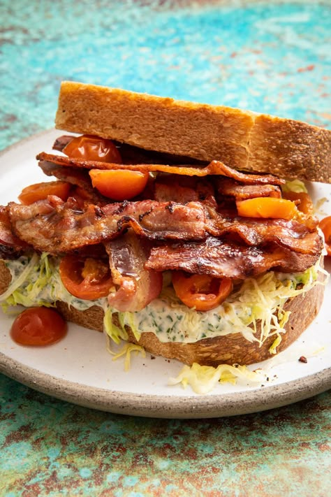 Ultimate Blt Sandwich, Confit Tomatoes, Ultimate Blt, Blt Sandwich Recipes, Sandwich Inspiration, Sous Vide Vegetables, Bacon Roll, British Recipes, Tomato Salad Recipes