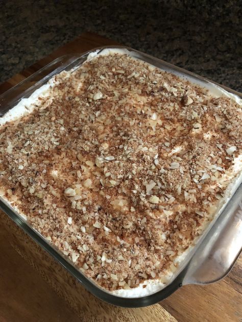 Toasted Almond Tiramisu, Good Humor Toasted Almond Cake, Toasted Almond Cream Cake, Italian Almond Cream Cake, Almond Tiramisu Recipe, Almond Tiramisu, Almond Cream Cake, Custard Dessert Recipes, Italian Easter Recipes