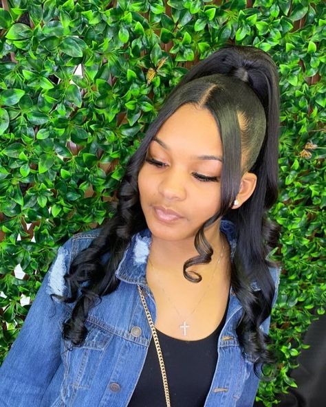 Down Curly Hairstyles, Weave Ponytail Hairstyles, Sleek Ponytail Hairstyles, Sew In Hairstyles, Birthday Hairstyles, Pelo Afro, Girls Hairstyles Braids, Hair Ponytail Styles, Sleek Ponytail