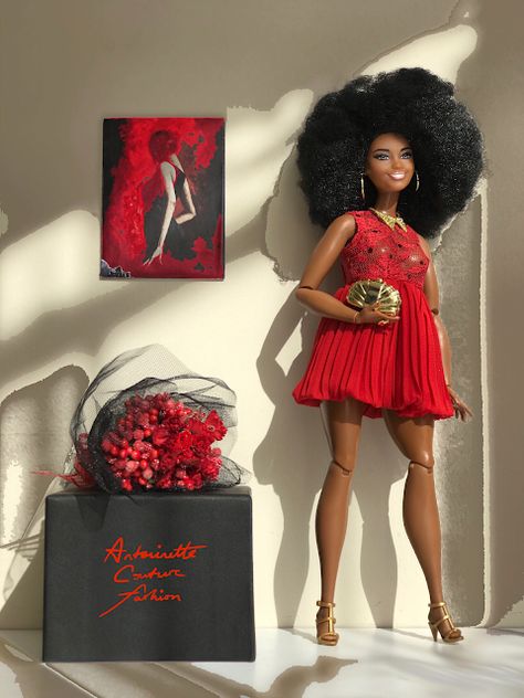 Feminine Itch, Black Barbie Doll, Barbie Dress Pattern, Made To Move Barbie, Black Barbies, Diva Dolls, Crochet Doll Dress, Curvy Barbie, Barbie Dress Fashion