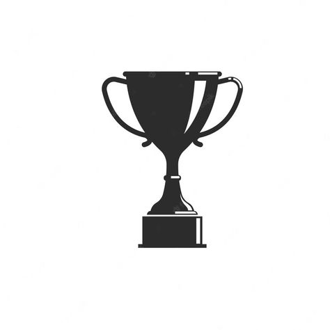 Premium Vector | Black trophy icon vector illustration design template web Trophy Graphic Design, Trophy Logo Design, Symmetrical Illustration, Trophy Illustration, Trophy Logo, Digital Photography Lessons, Education Logo Design, Cup Logo, Diamond Vector