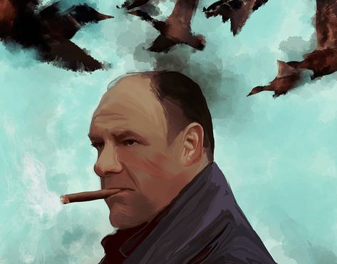 Tony Soprano Art, Game Posters, Bada Bing, Movie Artwork, Tony Soprano, Film Games, Pencil Art Drawings, The Godfather, Movie Scenes