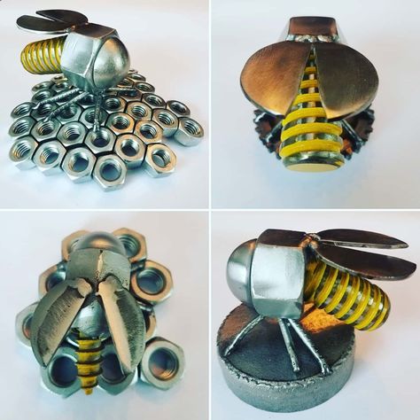 Metal Bee, Reclaimed Art, Christmas Costumes, Scrap Metal, Save The Bees, Scrap Metal Art, Metal Projects, Welding Projects, Metal Crafts