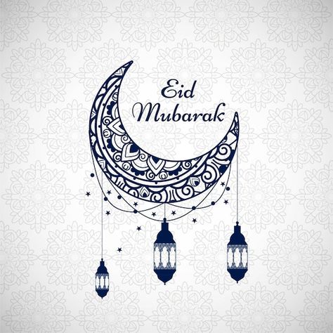 Eid mubarak background with blue moon | Free Vector #Freepik #freevector #eid-mubarak-mosque #ramadan-decoration #eid-mubarak-islamic #eid-mubarak-ramadan Eid Mubarak Logo, Eid Mubarak Hd Images, Eid Moubarak, Eid Mubarak Photo, Eid Mubarak Wallpaper, Eid Mubarak Greeting, Eid Adha Mubarak, Your Family, Eid Mubarak Background