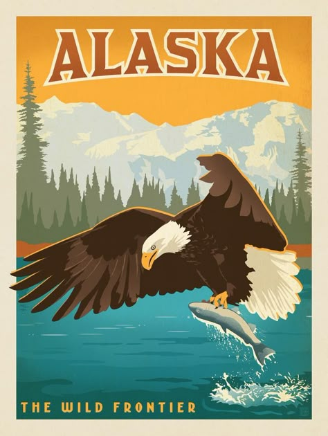 Anderson Design Group, Paint By Numbers, Travel Poster, Alaska, Art Print, Fish, Paint, Water, Travel