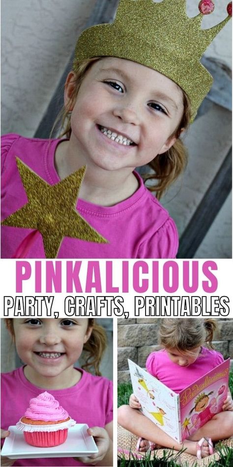 Pinkalicious Party Ideas Including Crafts and Printables - Tonya Staab Princess For A Day Ideas, Pinkalicious Activities, Pinkalicious Party, Fun Holiday Food, Baby Led Weaning Recipes, Crown Crafts, Kid Friendly Crafts, Pink Frosting, Party Tips