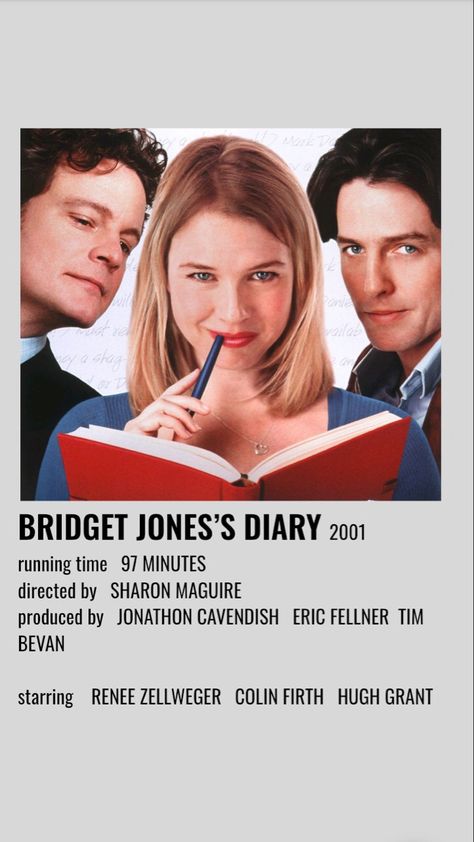 Bridget Jones Diary Movie Poster, Bridgette Jones Diary, Bridget Jones Diary Movie, Happy Movies, Movie Polaroids, Movie Vibes, Romcom Movies, Happy Movie, Diary Movie