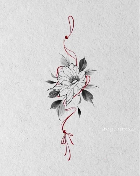 Delicate Tattoos For Women, Charm Tattoo, Girl Back Tattoos, Rabbit Tattoos, Tattoo Back, Red Ink Tattoos, Sketch Tattoo Design, Tattoo Lettering Fonts, Floral Tattoo Design