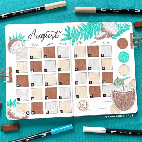 Bujo Fruit Theme, Calendar Ideas August, Bullet Journal August Theme, August Planner Ideas, August Bujo Theme, August Bullet Journal Calendar, 2023 August Calendar, August Calendar Ideas, Journaling August