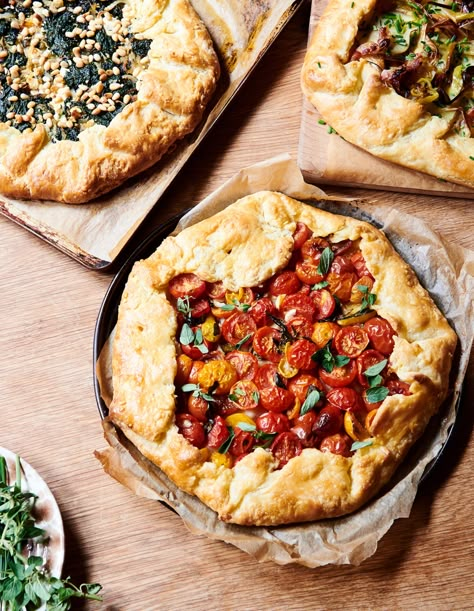 Julia's Perfect Savoury Galette, Three Ways Savoury Galette, Galette Recipe Savory, Sour Cream Pastry, Veggie Tart, Spring Dishes, Galette Recipe, Savory Tart, Savory Pie, Vegetable Seasoning