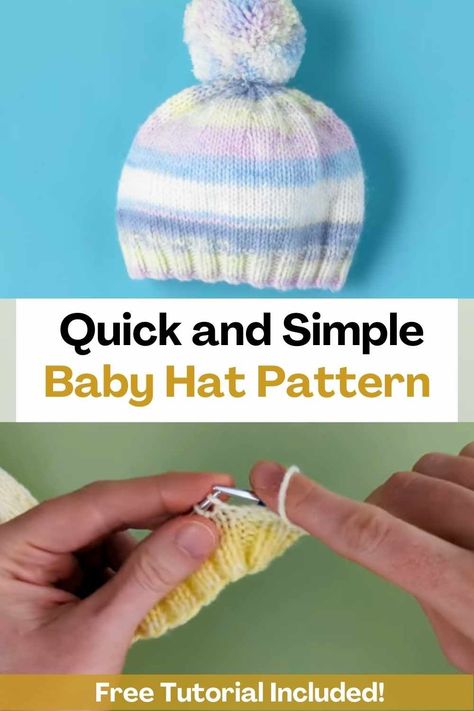 Are you a beginner knitter looking to take on a new project? Look no further than this free baby hat knitting pattern! In this tutorial, the creator of a video will show you how to knit a cute and cozy baby hat in no time at all, using the Teenie Beanie Hat pattern from Free Paintbox Yarns. This pattern is perfect for those just starting out in knitting, as it is easy to follow and requires only basic skills. You'll need to know how to cast on, knit, purl, and decrease stitches, but don't... Knitted Baby Hats Free Patterns Boys Newborns, Infant Knit Hat, Free Knitting Pattern Baby Hats, Free Baby Hat Knitting Patterns Newborns, Easy Baby Hats To Knit Free Pattern, Baby Beanie Hat Sewing Pattern Free, Knitting Patterns Free Hats Baby, Knitted Preemie Hats Pattern, Knit Baby Hat Free Pattern