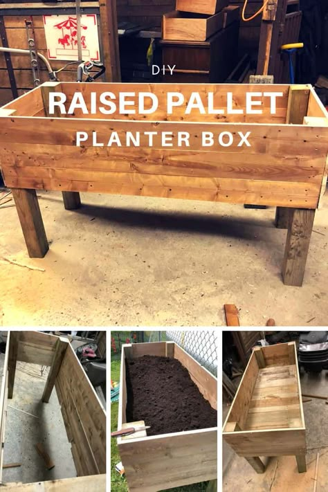 Reusing Pallets, Pallet Planter Box, Wood Pallet Planters, 1001 Pallets, Diy Planter Box, Pallet Planter, Diy Raised Garden, Raised Garden Beds Diy, Pallet Decor