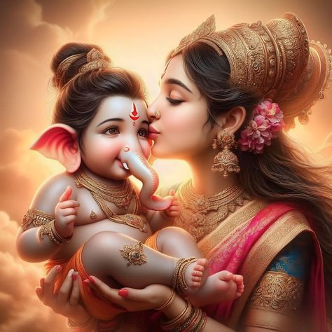 Gowri Ganesha Images, Ganesh Chaturthi Drawing, Happy Karwa Chauth Images, Ganpati Drawing, Bal Ganesh, Photos Of Ganesha, Ganpati Bappa Wallpapers, Ganpati Bappa Photo, Ganesha Drawing