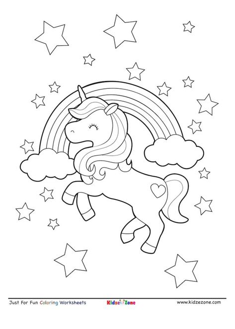 Unicorn Stencil, Unicorn Picture, Fargelegging For Barn, Unicorn Stuff, Rainbow Drawing, Doll Template, Kids Colouring, Button Tree, Unicorn Drawing