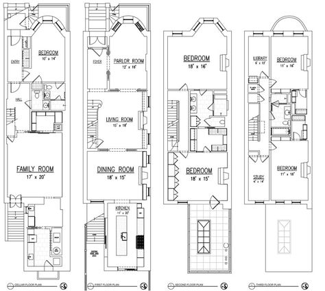 The couple says they’re not spending enough time in the Park Slope townhouse to hang onto it. Country House Floor Plan, Nyc Brownstone, Apartment Nyc, Brownstone Homes, New York Brownstone, Beach House Floor Plans, New York Townhouse, Nyc Townhouse, Brooklyn House