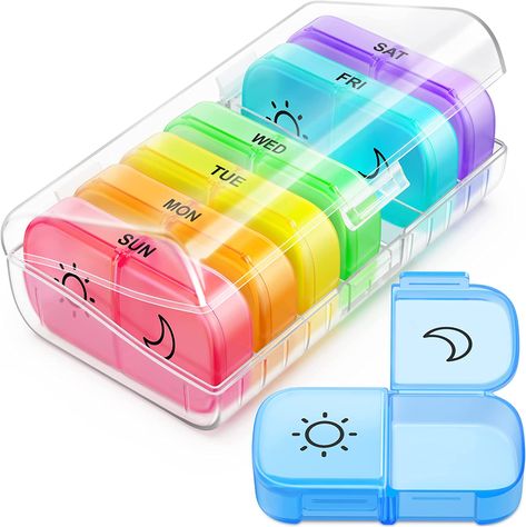 Amazon.com: Weekly Pill Organizer 2 Times a Day with Same-Side Large Opening for Easy Filling & Retrieving, Color Tracking 7 Day AM PM Pill Box with Large BPA Free Pill Case for Vitamins, Fish Oils, Supplements : Health & Household Daily Pill Organizer, Fish Oil Vitamins, Pill Box Organizer, Weekly Pill Organizer, Pill Dispenser, Pill Holder, Medicine Organization, Pill Container, Medicine Storage